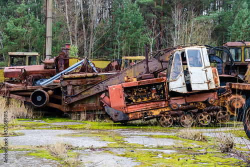 Abandoned equipment and machinery at the Chernobyl exclusion zone, Ukraine