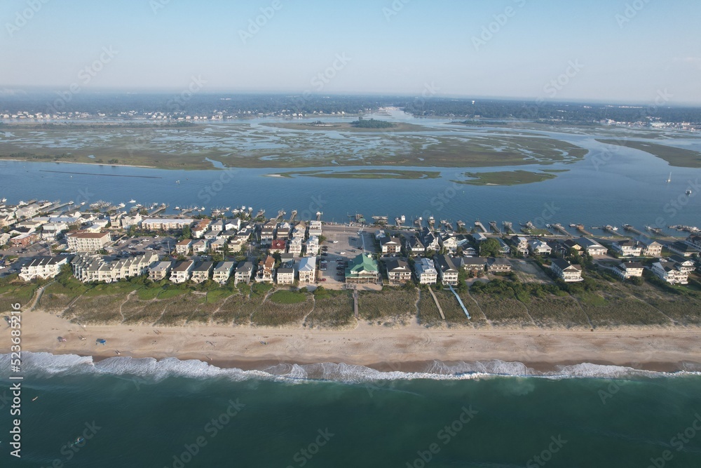 Wrightsville Beach North Carolina and Intracoastal Waterway Stock Photo