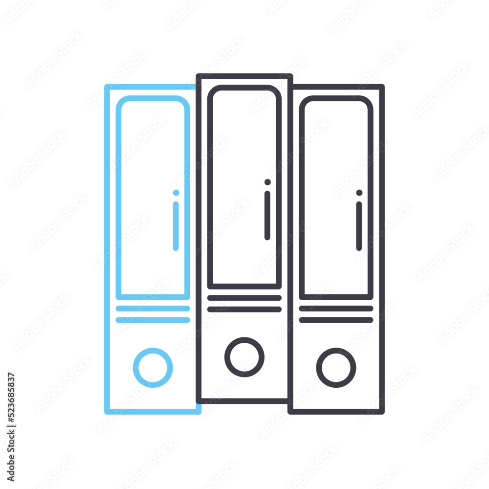 files and folders line icon, outline symbol, vector illustration, concept sign files and folders line icon, outline symbol, vector illustration, concept sign