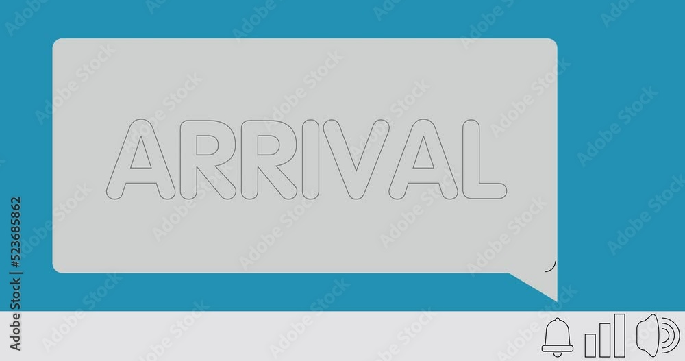 Arrival Text on notification bubble from portable information device screen. Mobile app message, connection, communication concept. Animated video. Arrival Text on notification bubble from portable information device screen. Mobile app message, connection, communication concept. Animated video.