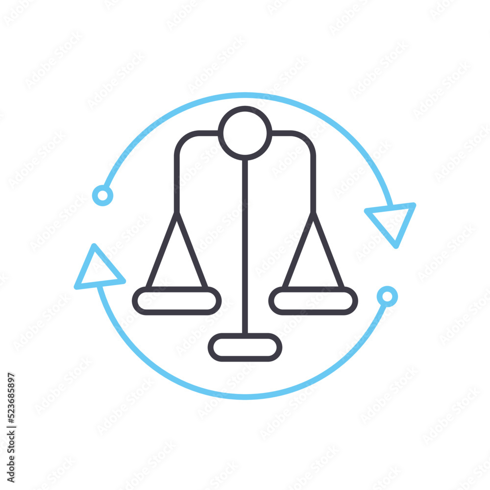 arbitration process line icon, outline symbol, vector illustration, concept sign arbitration process line icon, outline symbol, vector illustration, concept sign