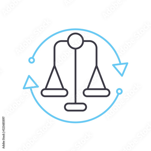 arbitration process line icon, outline symbol, vector illustration, concept sign