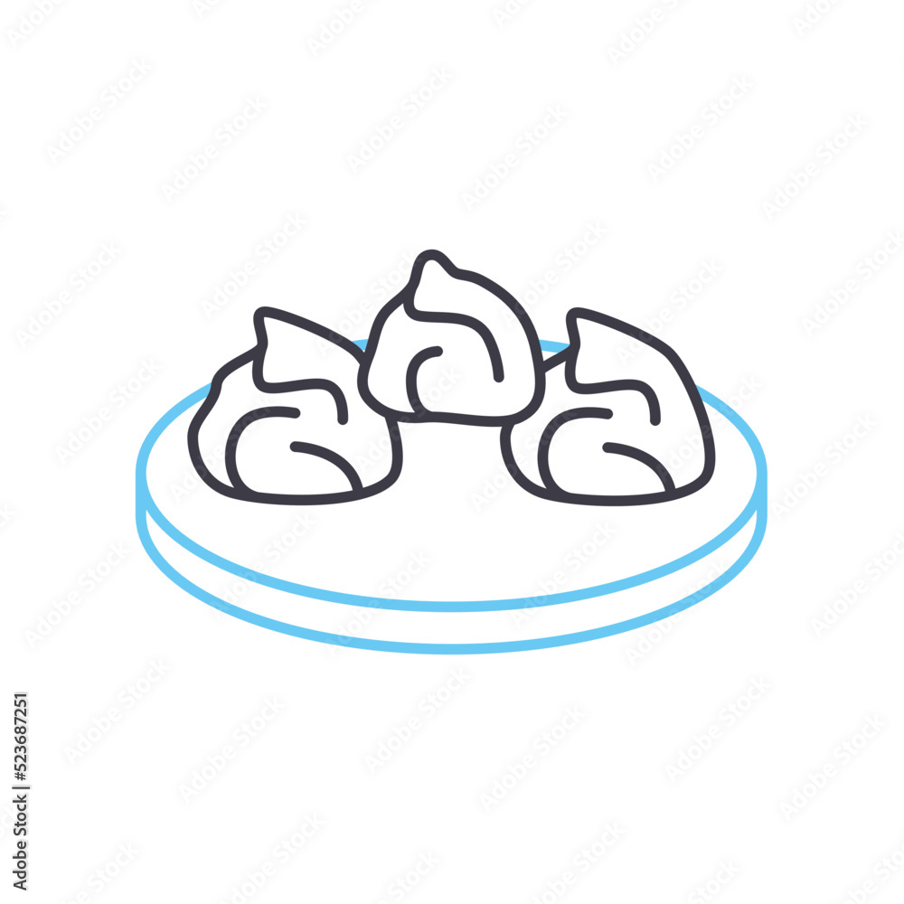 dim sum line icon, outline symbol, vector illustration, concept sign dim sum line icon, outline symbol, vector illustration, concept sign
