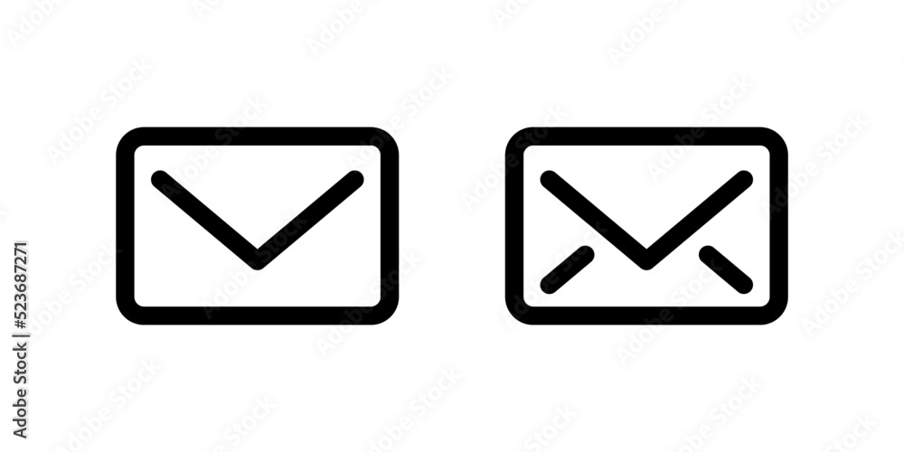 Message icon vector in line style. Envelope sign symbol Message icon vector in line style. Envelope sign symbol