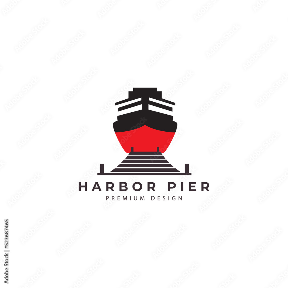 ship harbor dock logo vector icon symbol illustration design vector ship harbor dock logo vector icon symbol illustration design vector