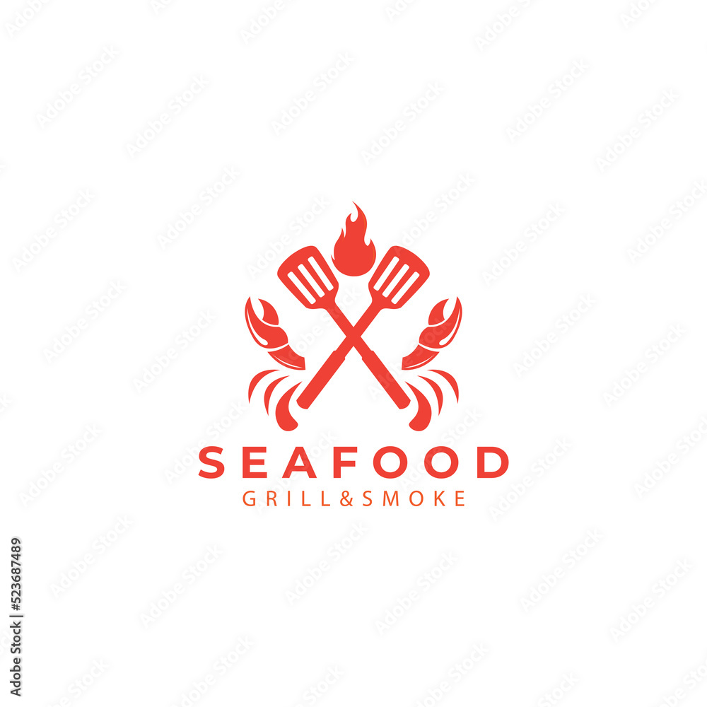 crab shaped cooking illustration for Seafood logo design crab shaped cooking illustration for Seafood logo design