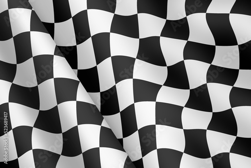 Chequered flag 3d illustration wind ripple motor race