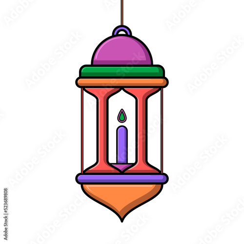 Wallpaper Mural Cute lantern color. Transparent background. Illustration Torontodigital.ca