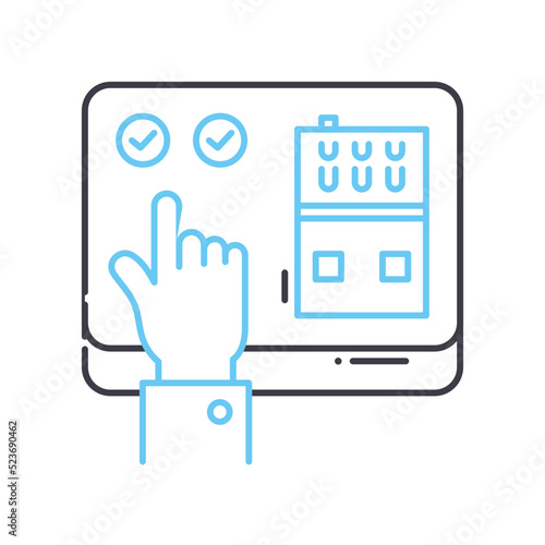 Billede på lærred assessor line icon, outline symbol, vector illustration, concept sign