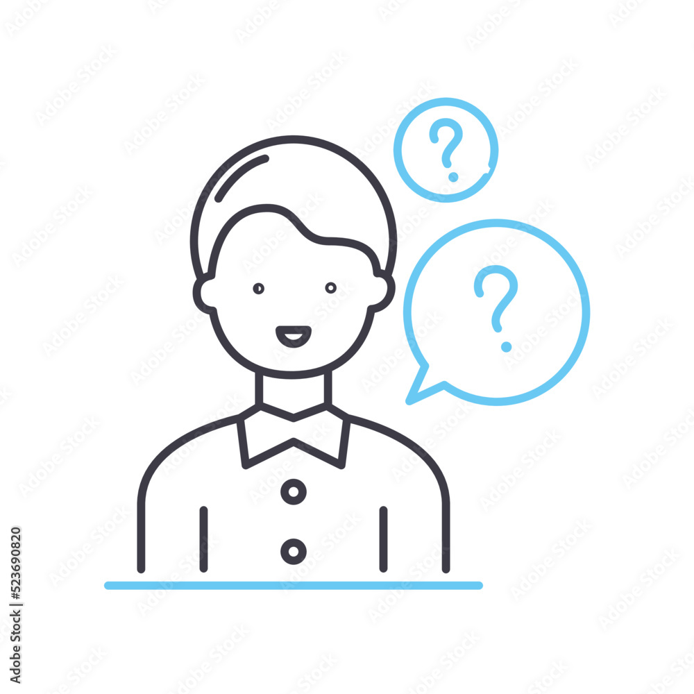 faq line icon, outline symbol, vector illustration, concept sign faq line icon, outline symbol, vector illustration, concept sign