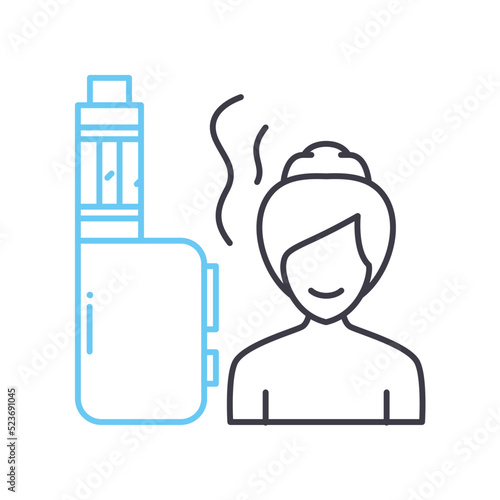 e-cigarette line icon, outline symbol, vector illustration, concept sign