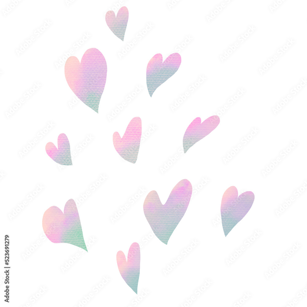 Watercolor Hearts Clipart - Heart Download - Instant Download - Watercolor Hearts - Valentines Day - Red - Pink - Love - Pastel