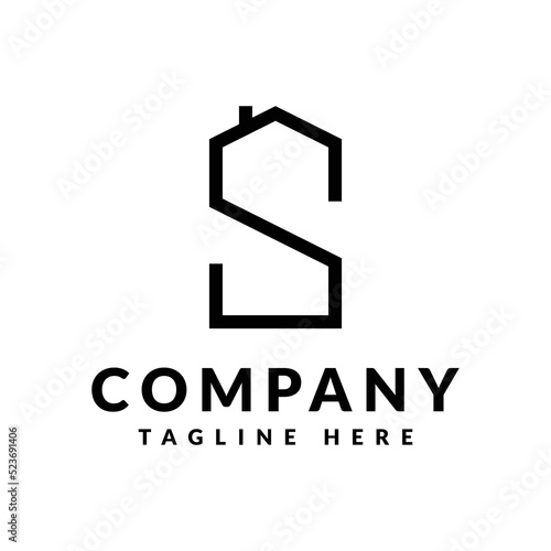 letter S home building logo design