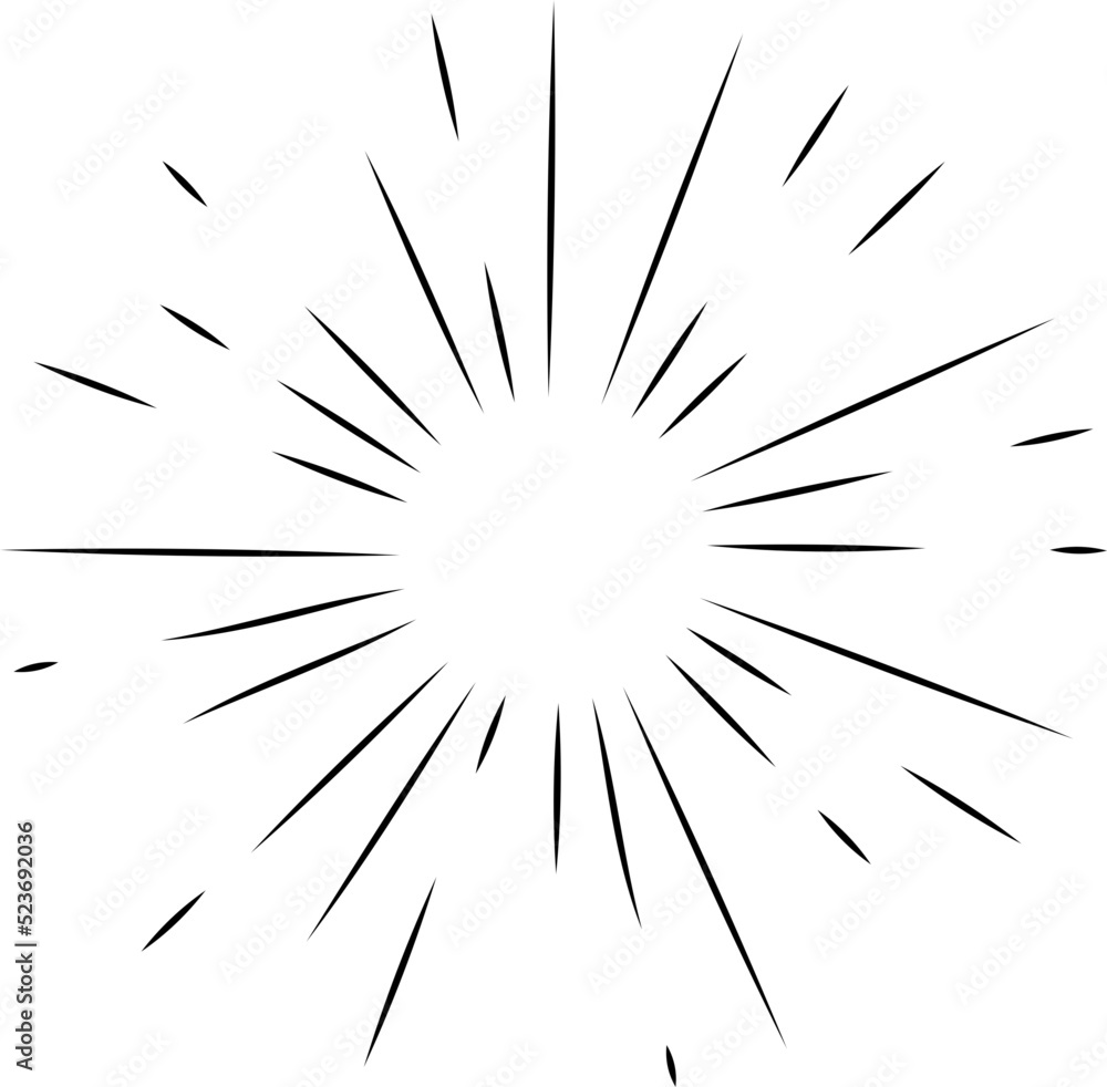 Sun rays or sunshine linear drawing Sun rays or sunshine linear drawing