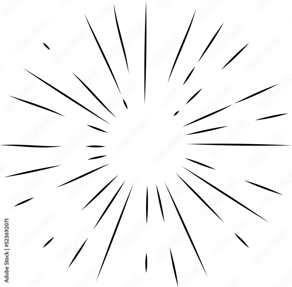 Sun rays or sunshine linear drawing Sun rays or sunshine linear drawing
