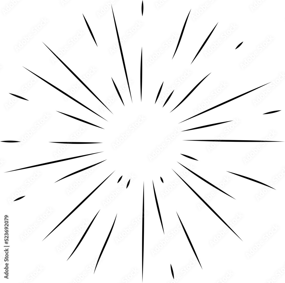 Sun rays or sunshine linear drawing Sun rays or sunshine linear drawing