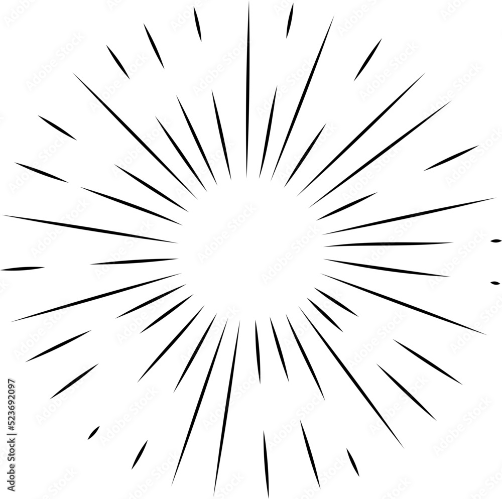 Sun rays or sunshine linear drawing Sun rays or sunshine linear drawing