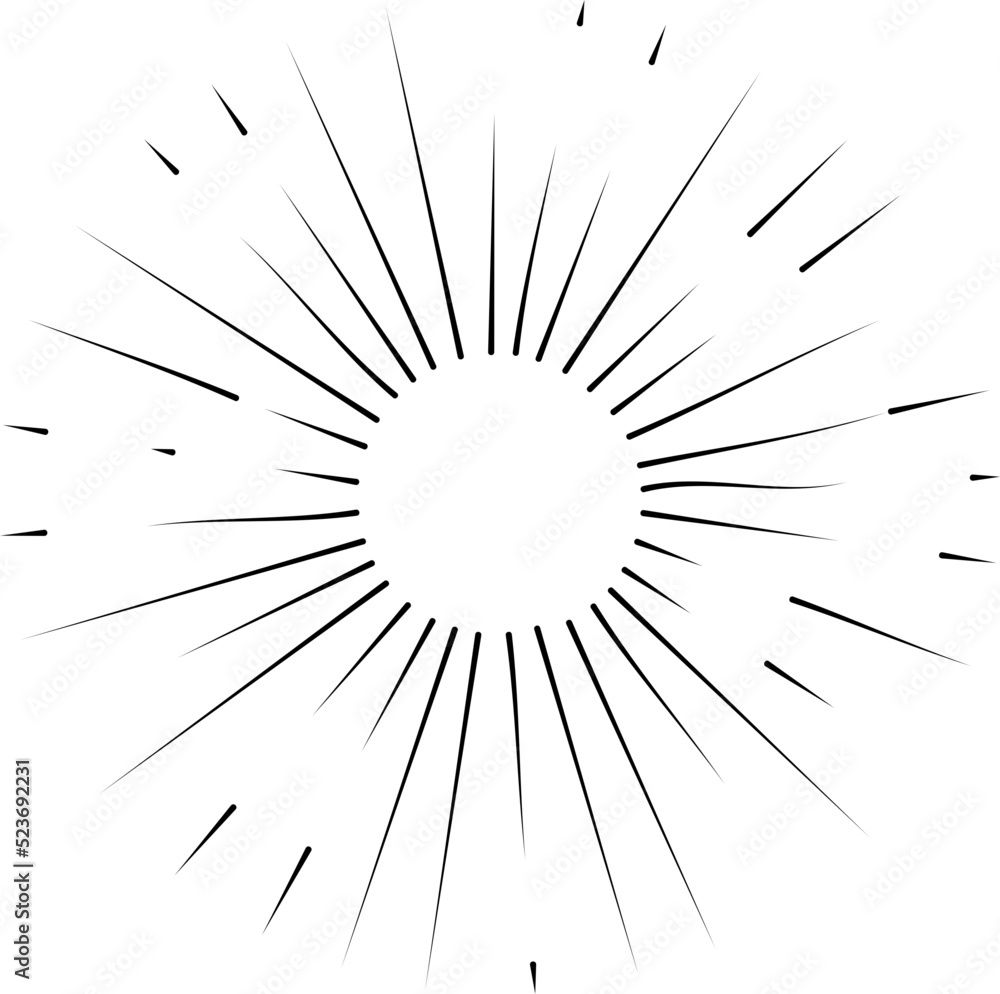 Sun rays or sunshine linear drawing Sun rays or sunshine linear drawing