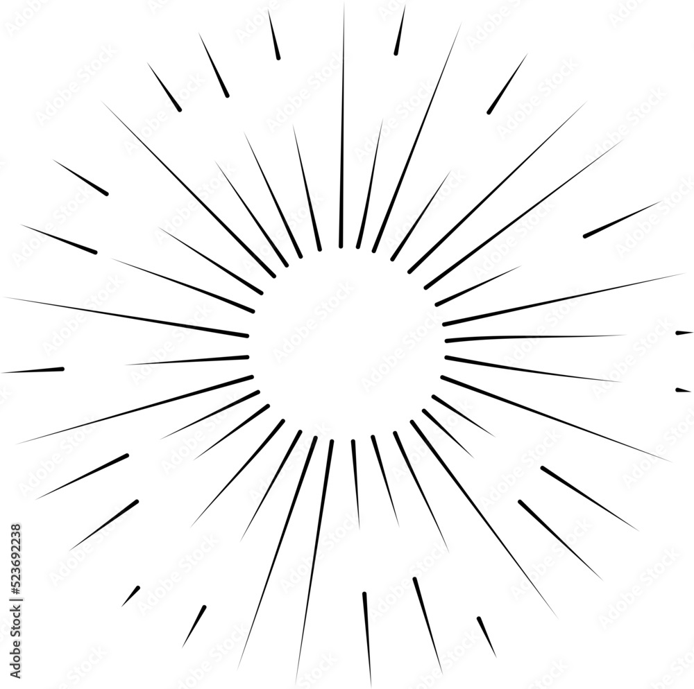 Sun rays or sunshine linear drawing Sun rays or sunshine linear drawing