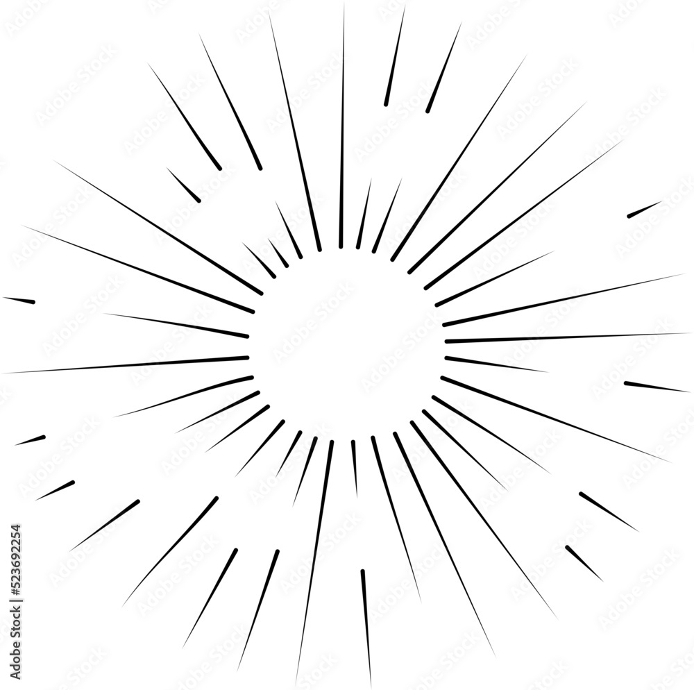 Sun rays or sunshine linear drawing Sun rays or sunshine linear drawing