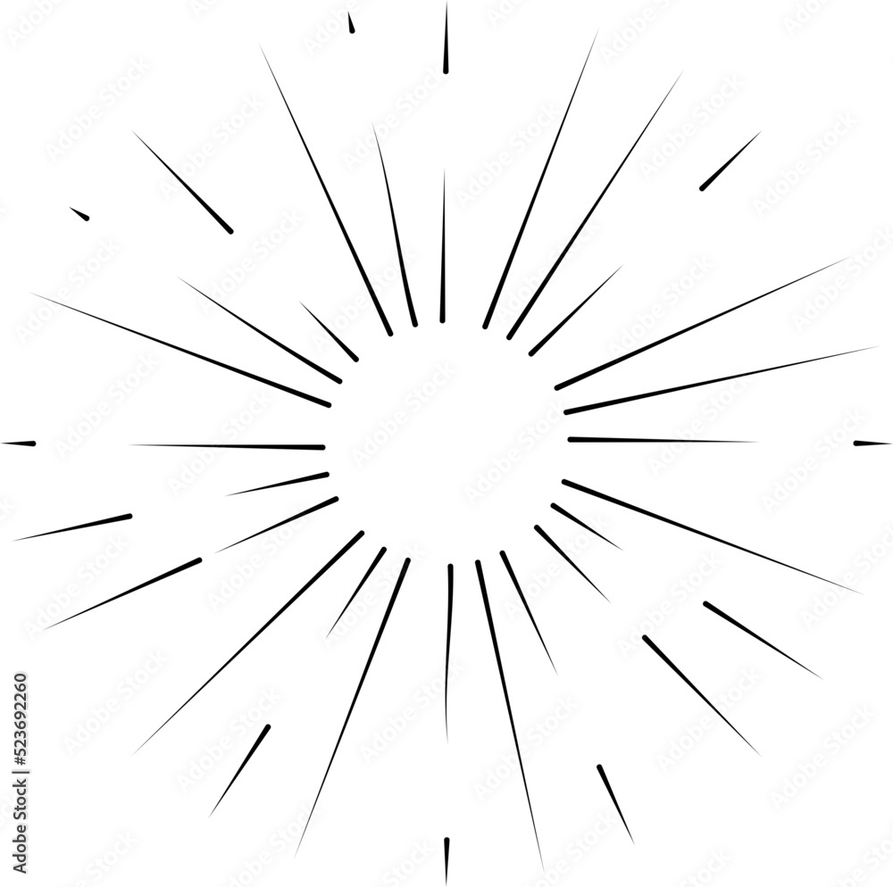 Sun rays or sunshine linear drawing Sun rays or sunshine linear drawing