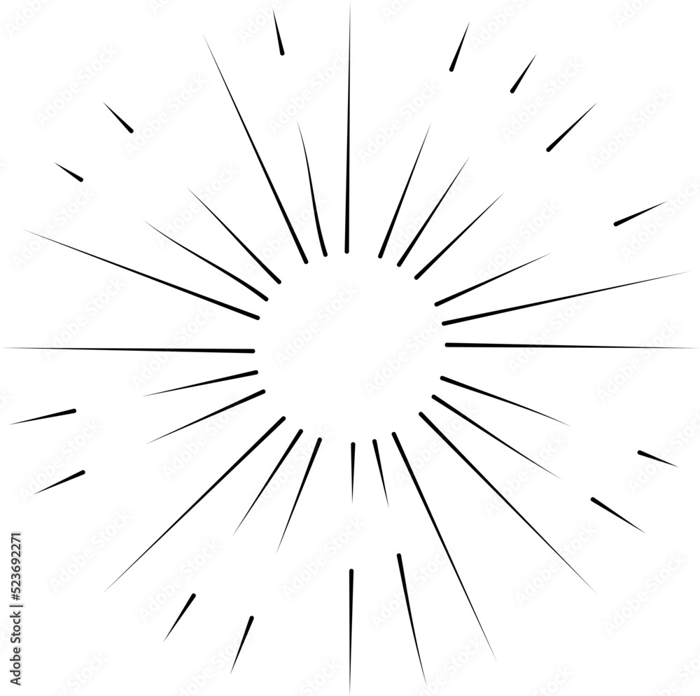 Sun rays or sunshine linear drawing Sun rays or sunshine linear drawing