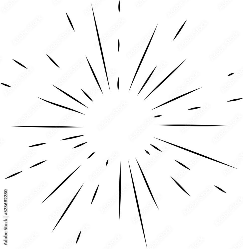 Sun rays or sunshine linear drawing Sun rays or sunshine linear drawing