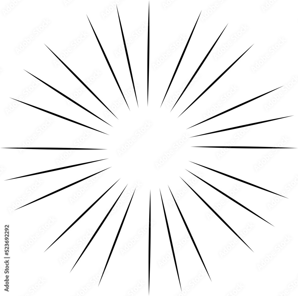 Sun rays or sunshine linear drawing Sun rays or sunshine linear drawing