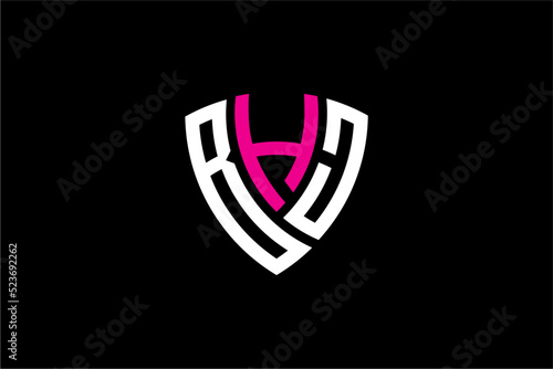 BHJ creative letter shield logo design vector icon illustration photo