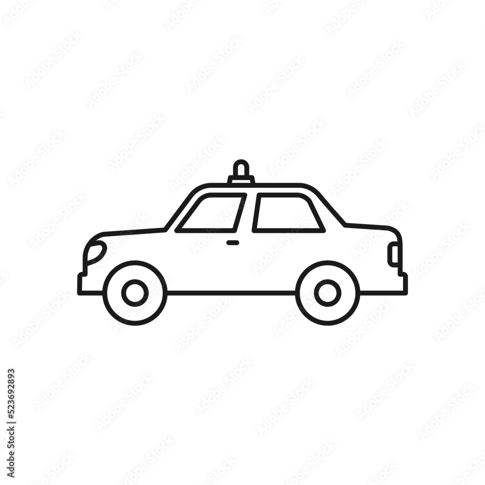 Taxi line art transport icon design template vector illustration