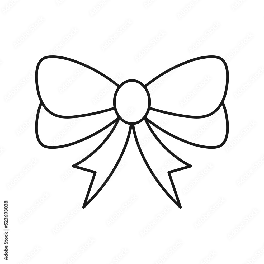 Ribbon Bow line art ribbon icon design template vector illustration