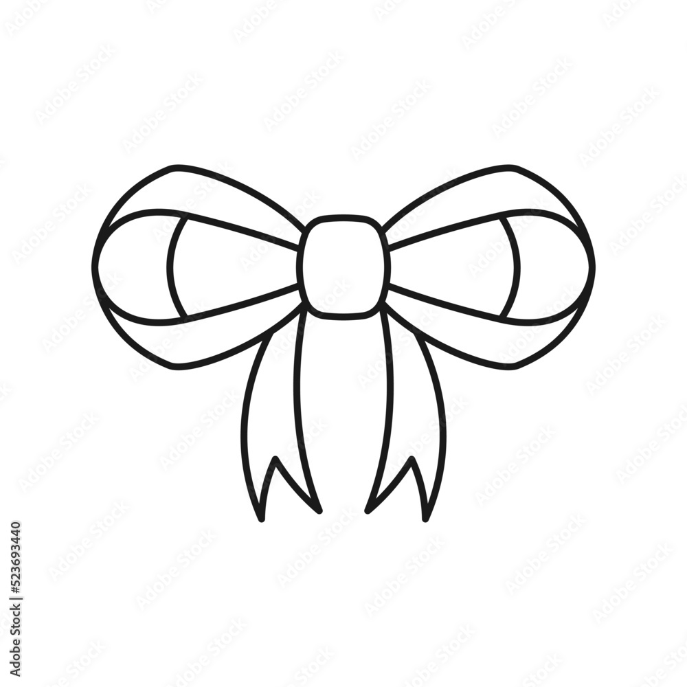 Ribbon Bow line art ribbon icon design template vector illustration Ribbon Bow line art ribbon icon design template vector illustration