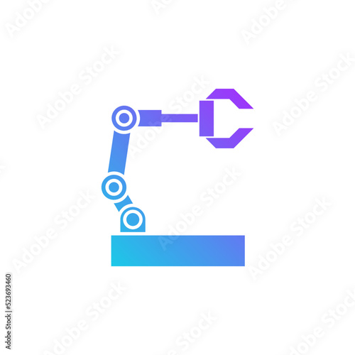 Robot arm vector for website symbol icon presentation