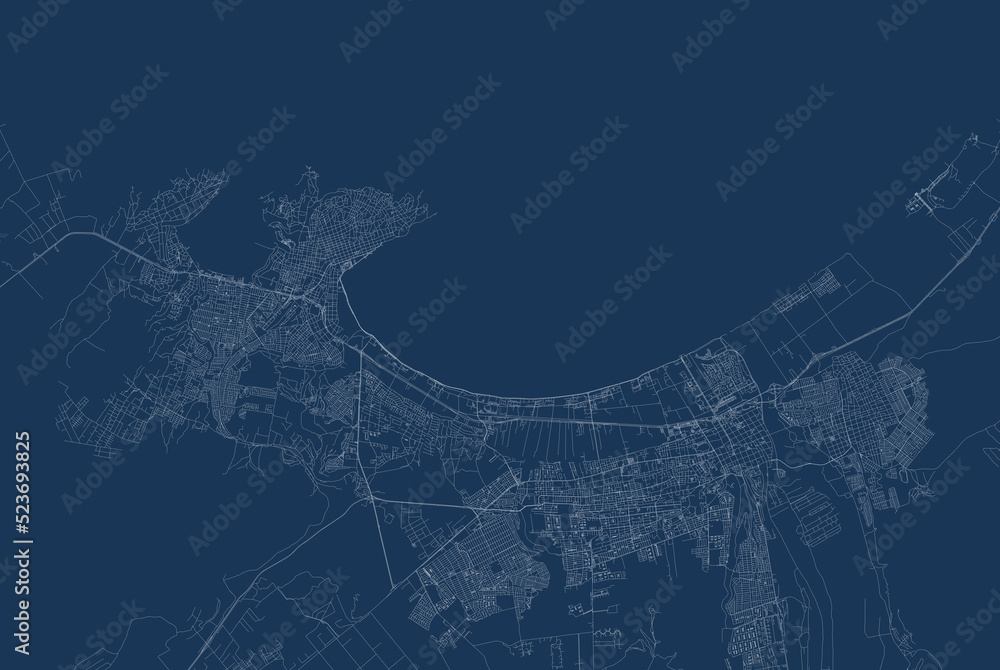 Obraz premium Map of the city of la serena and coquimbo chile