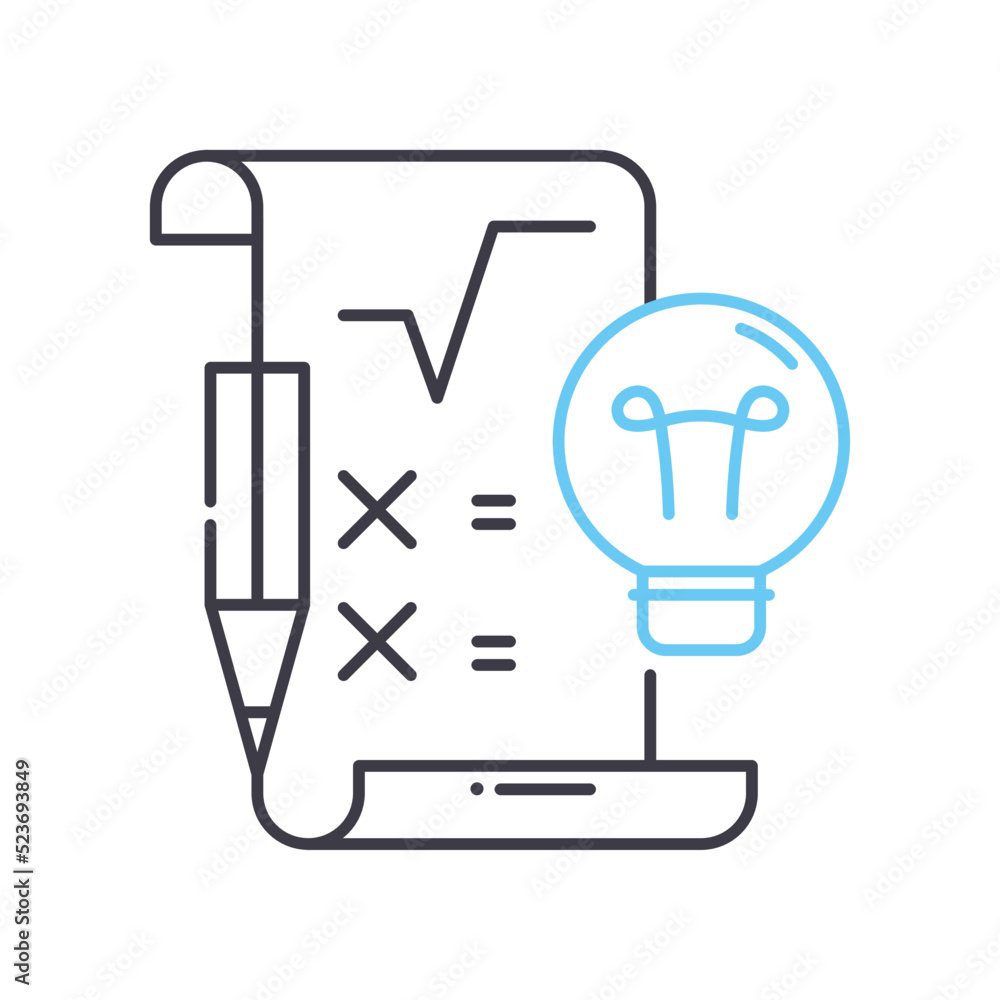 educational theory line icon, outline symbol, vector illustration, concept sign