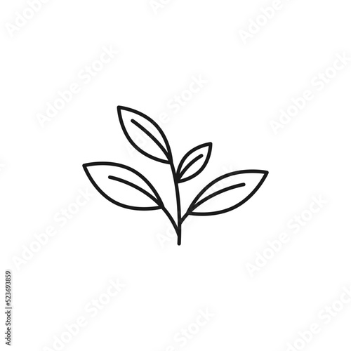Green Tea line art tea icon design template vector illustration