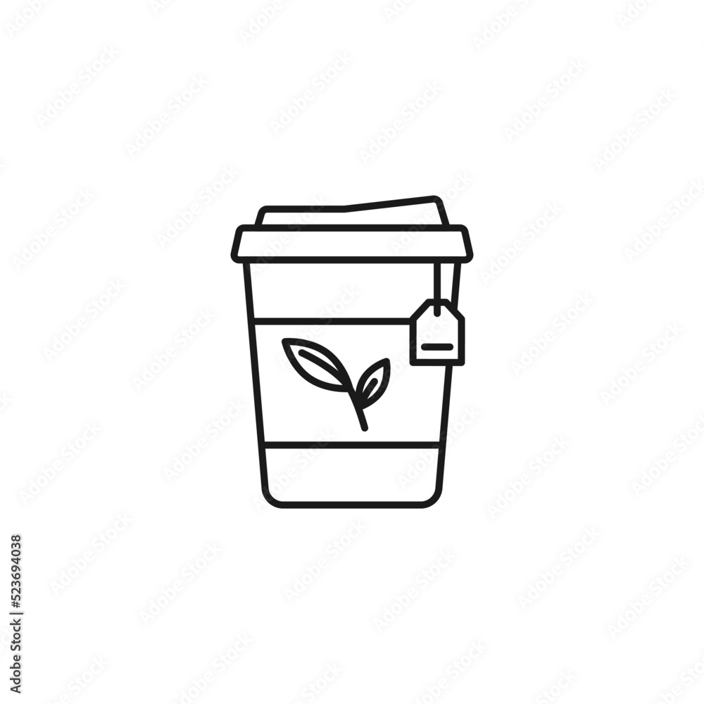 Tea line art tea icon design template vector illustration Tea line art tea icon design template vector illustration