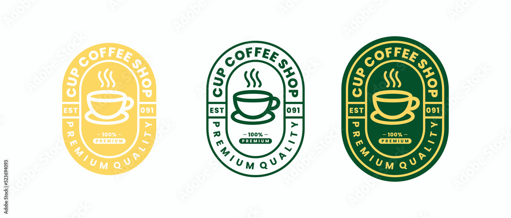 set of coffee shop or cafe logo design illustration