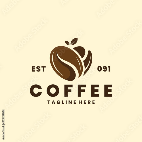 coffee bean logo, cafe logo, coffee shop logo