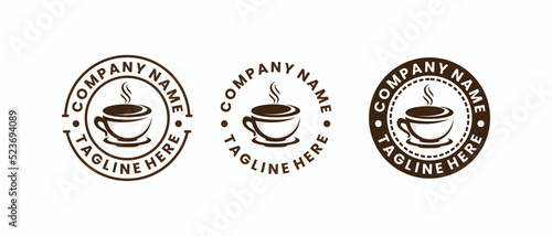 emblem coffee shop logo for cafe logo design template
