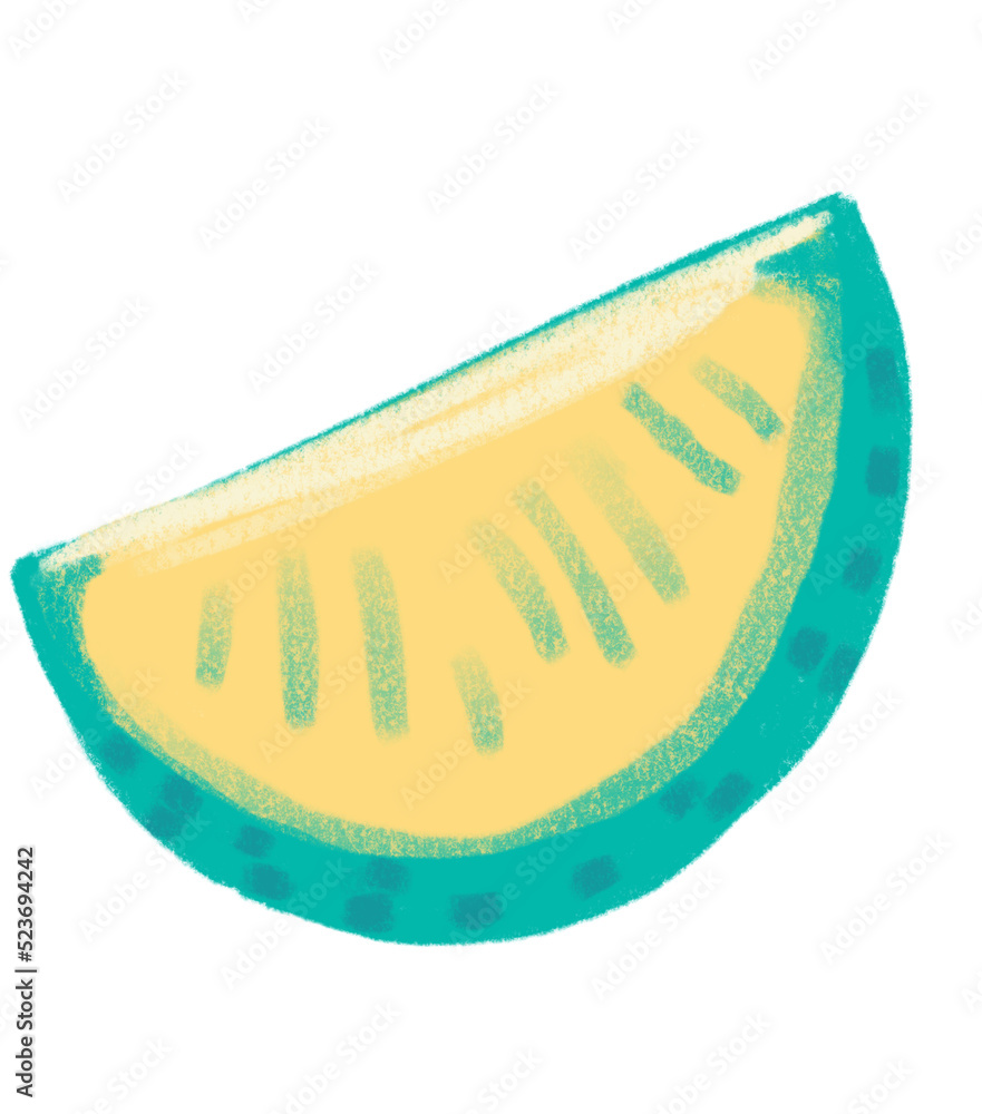 Green lime mexican food cartoon doodle pastel style illustration Green lime mexican food cartoon doodle pastel style illustration