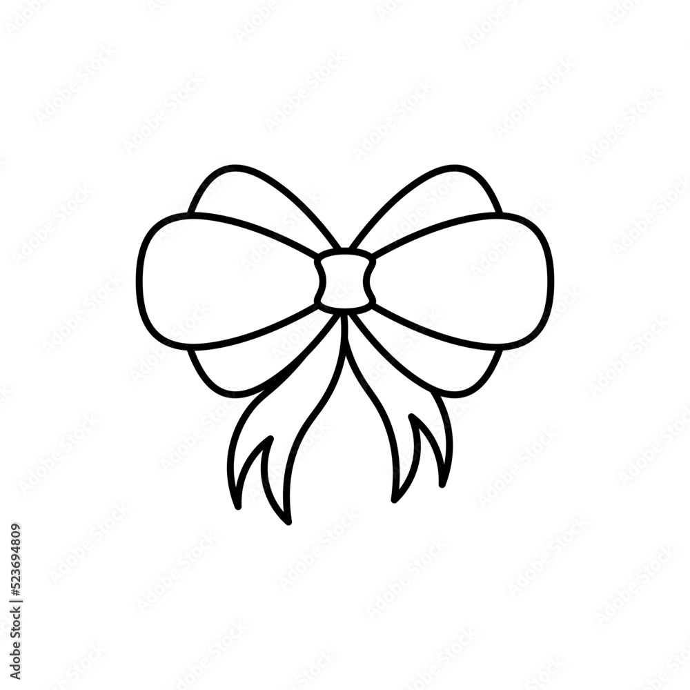 Ribbon Bow line art ribbon icon design template vector illustration Ribbon Bow line art ribbon icon design template vector illustration