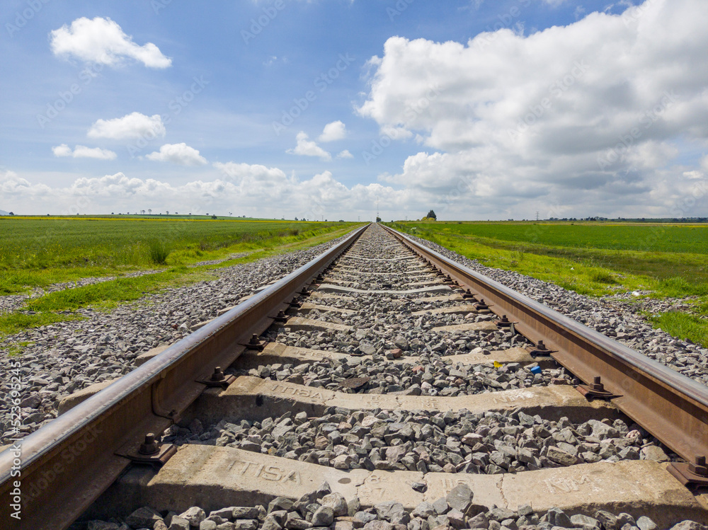 Vias de tren en el campo