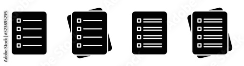 Document list icon. Clipboard icon. Checklist Icon, vector illustration