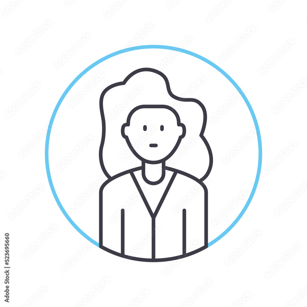 female line icon, outline symbol, vector illustration, concept sign female line icon, outline symbol, vector illustration, concept sign