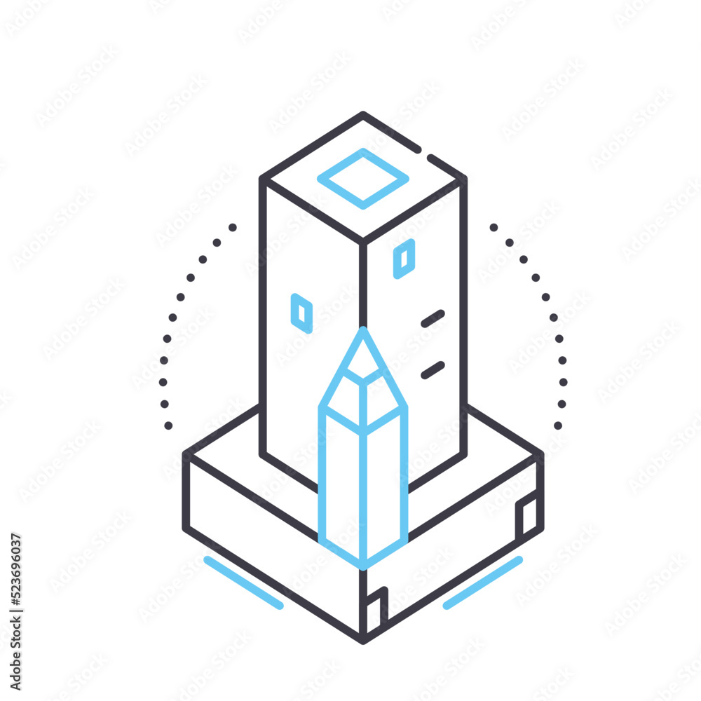 architecture plan line icon, outline symbol, vector illustration, concept sign architecture plan line icon, outline symbol, vector illustration, concept sign