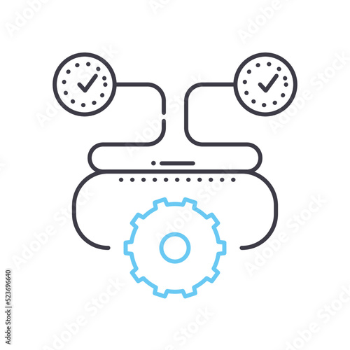 execution line icon, outline symbol, vector illustration, concept sign
