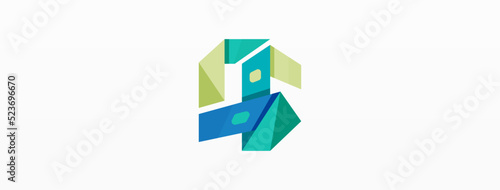 Free Download Creative geometric wallpaper. Abstract ribbon style line composition. Techno business template for wallpaper, banner, background or landing - GFXLoad