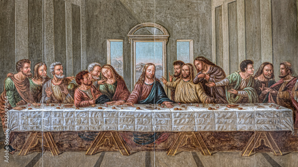 Last supper painting from 1842 in Gårslev church