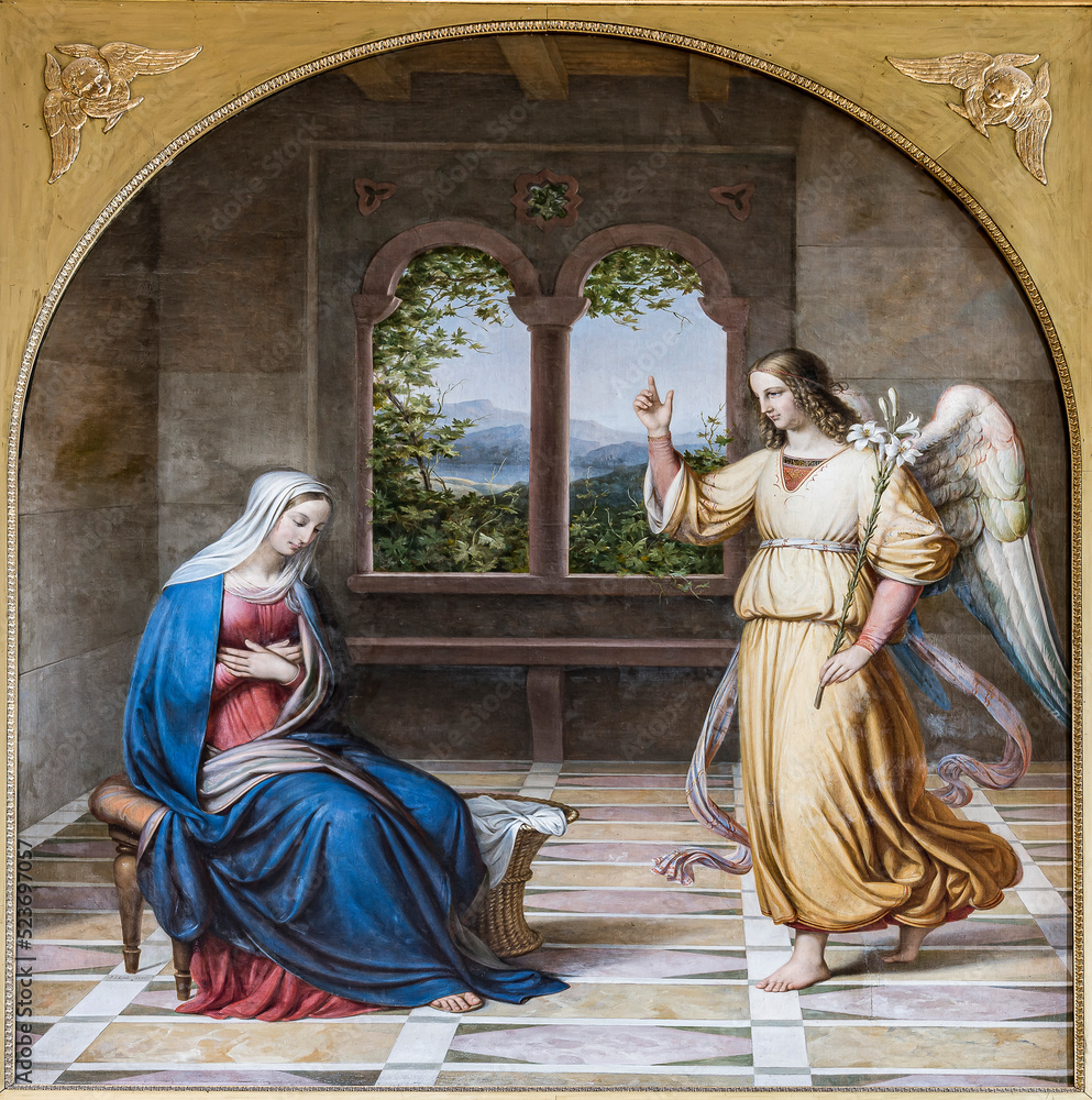 ancient painting of the annunciation